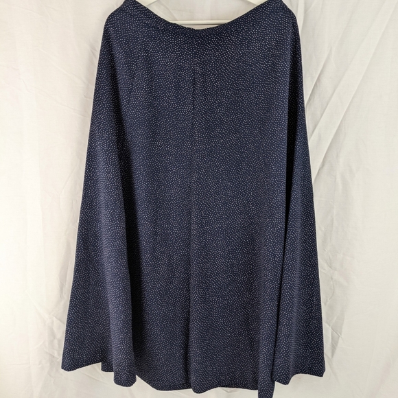 VINTAGE 80s Navy & White Dot Midi Skirt Sz 14 - Picture 1 of 5